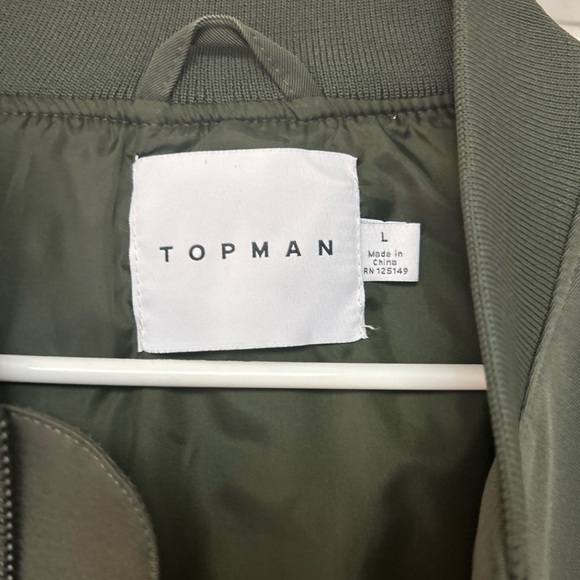 Topman Military Green Bomber Jacket - Picture 2 of 3